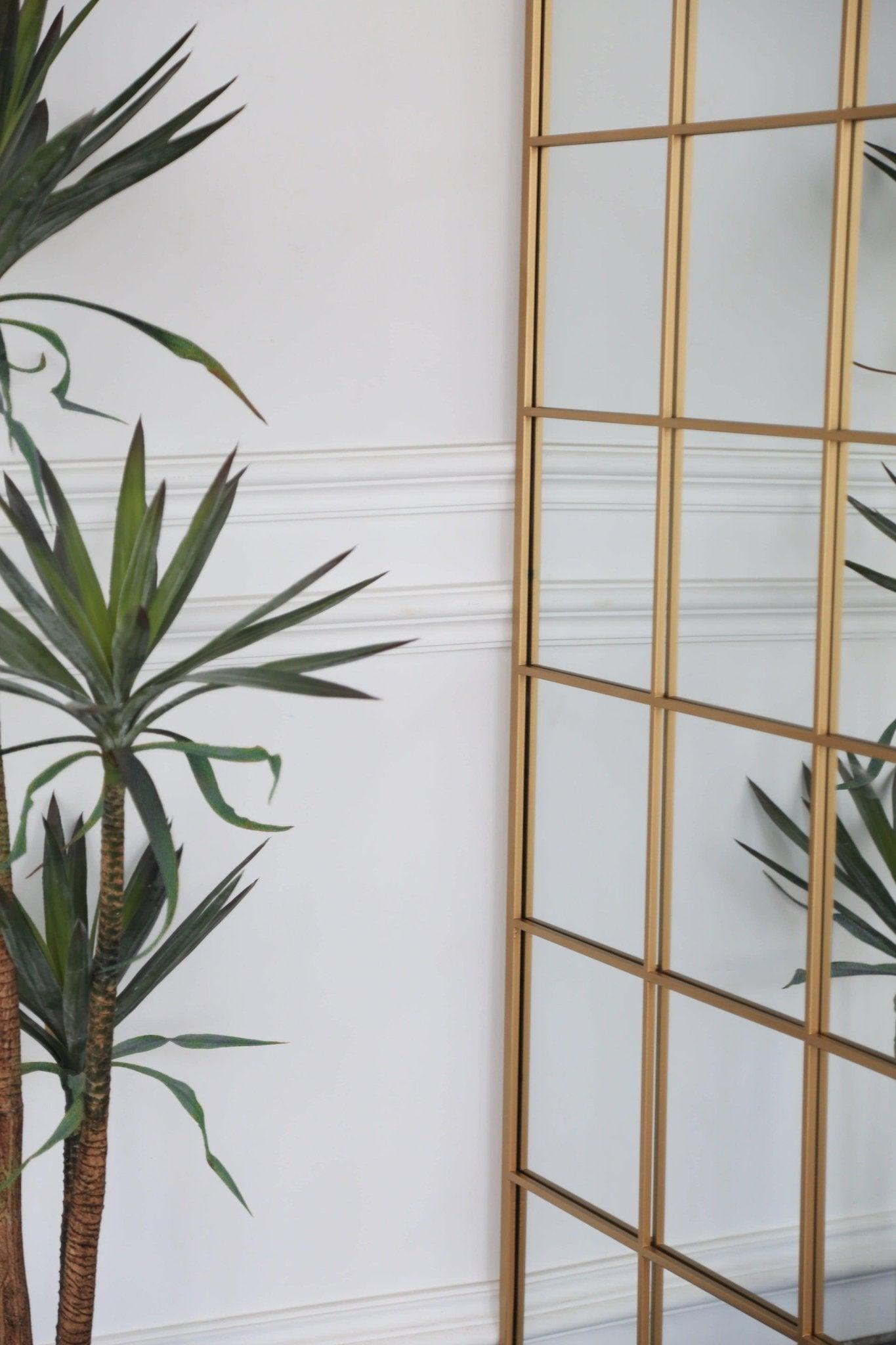 Grid Mirror No. 3 Gold | 180 × 90 cm - Blossholm